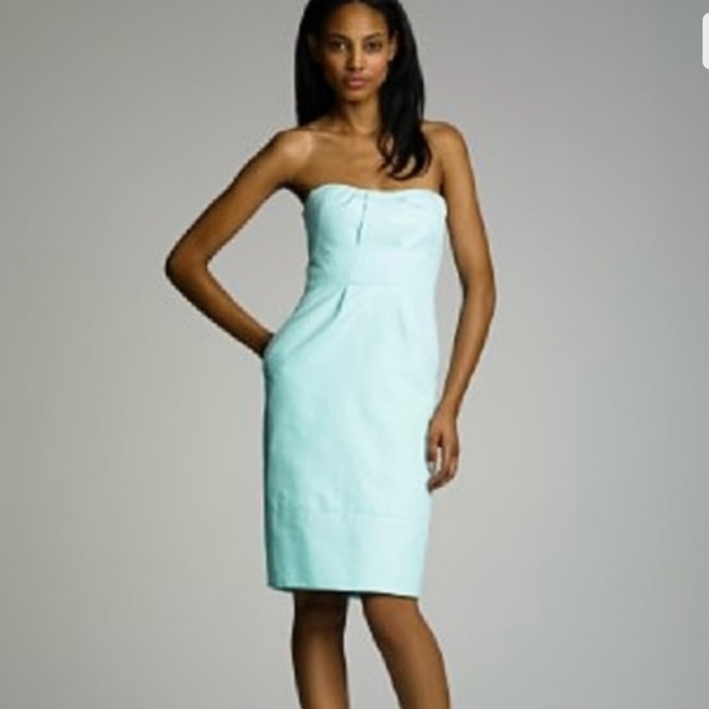 Vintage J. Crew Strapless "Erica" Fresh Mint Dress, Size 4